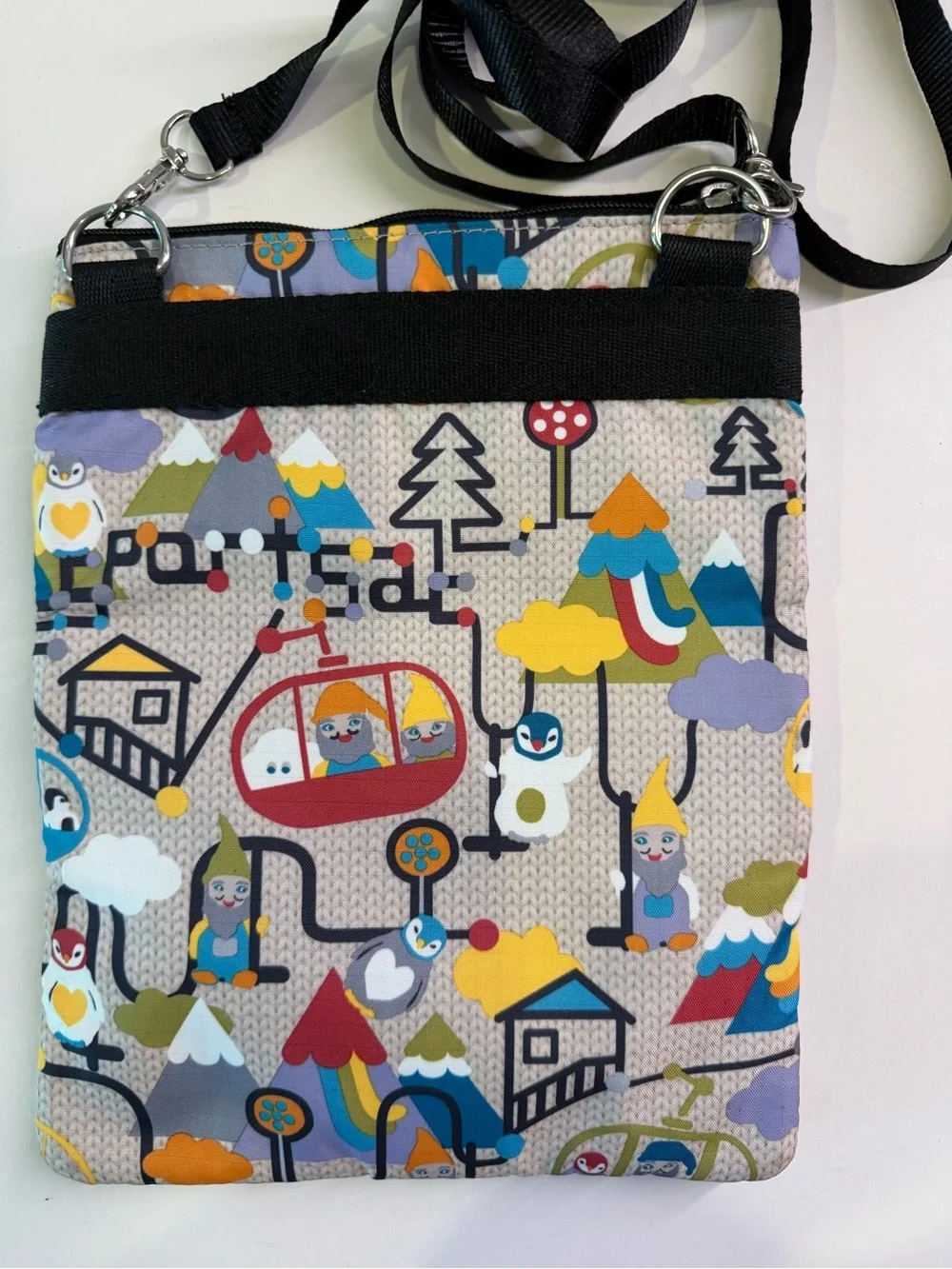 LeSportsac Multi-Color Cable Car Print Crossbody Bag